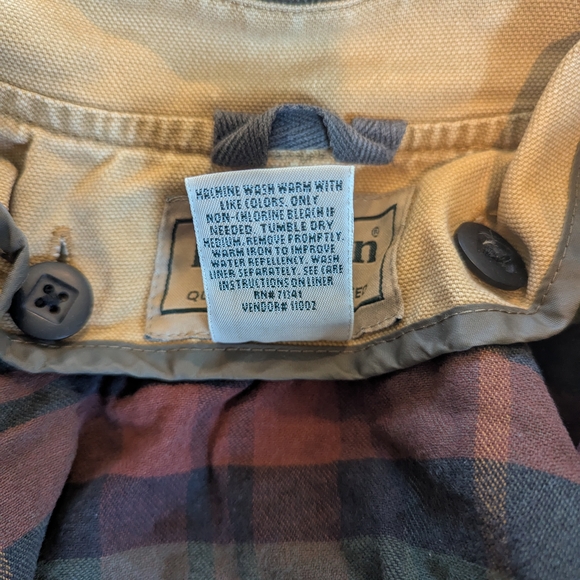 L.L. Bean Tan Field Jacket with Green Trim - Picture 7 of 8
